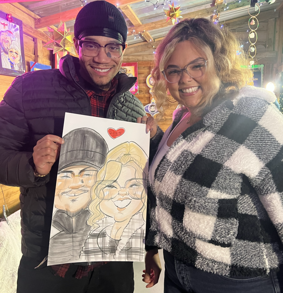 Two-dog color caricature