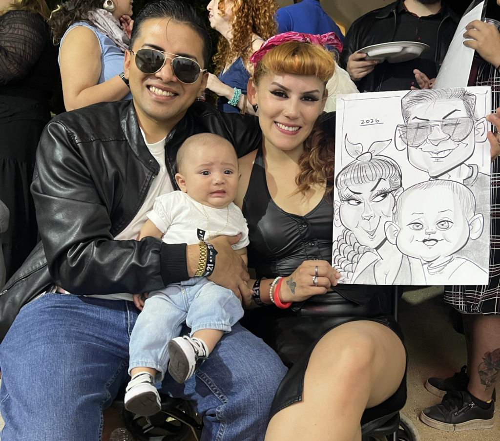 Event group displaying caricature artwork