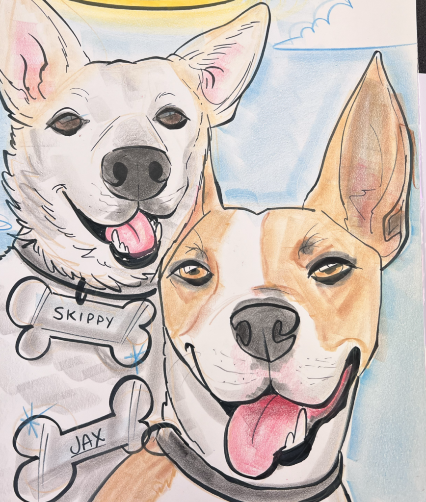 Event group with a finished caricature