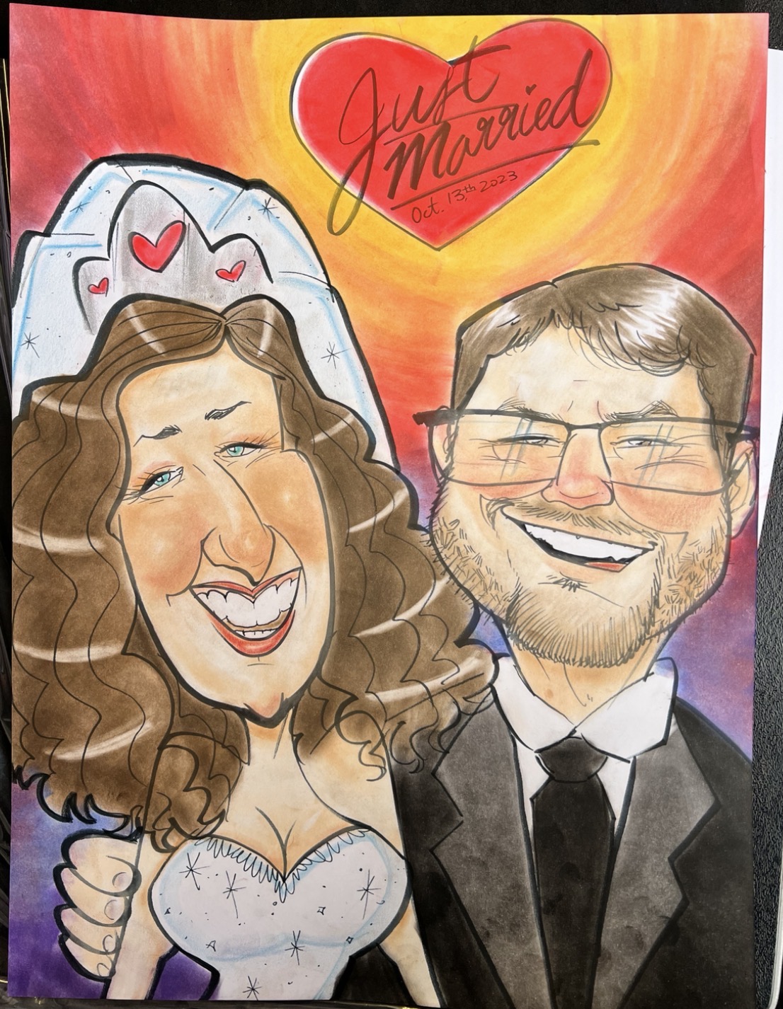 Smith wedding caricature artwork